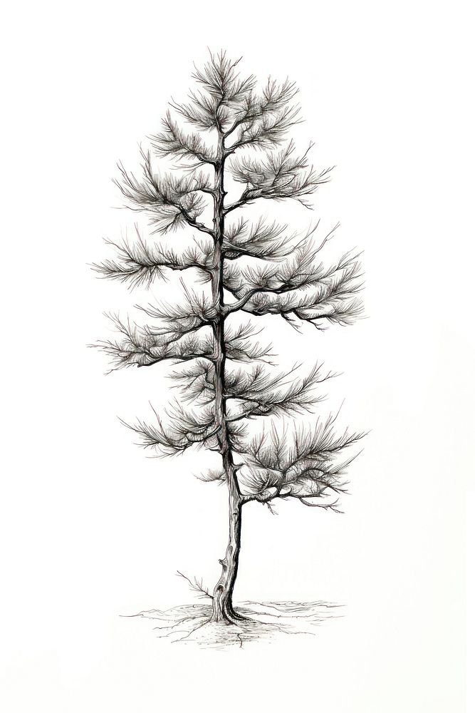 Cedar tree drawing sketch plant.