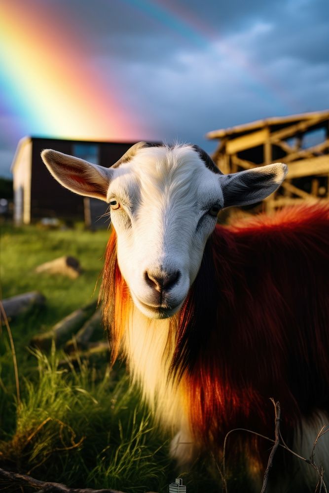 Photography of goat livestock landscape outdoors.
