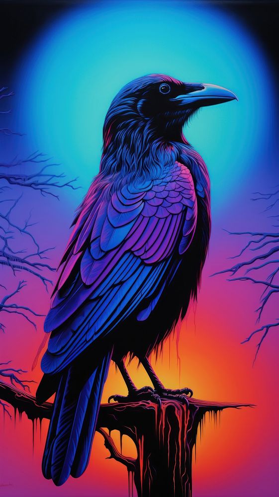 Crow art animal bird.