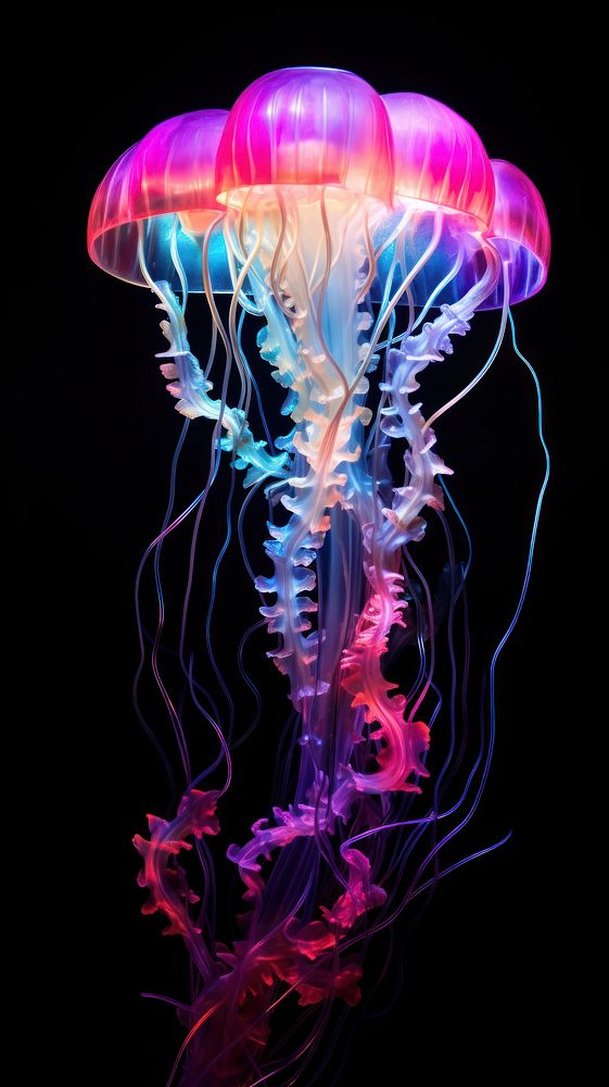 Jellyfish jellyfish floating glowing.