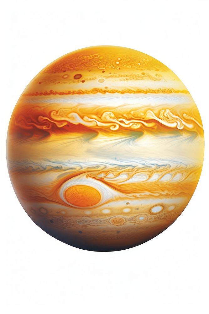 A jupiter isolated on clear pale solid white background planet space astronomy.
