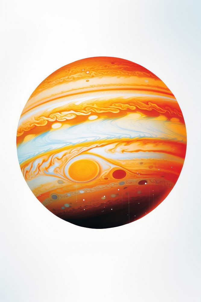 A jupiter isolated on clear pale solid white background planet space astronomy.
