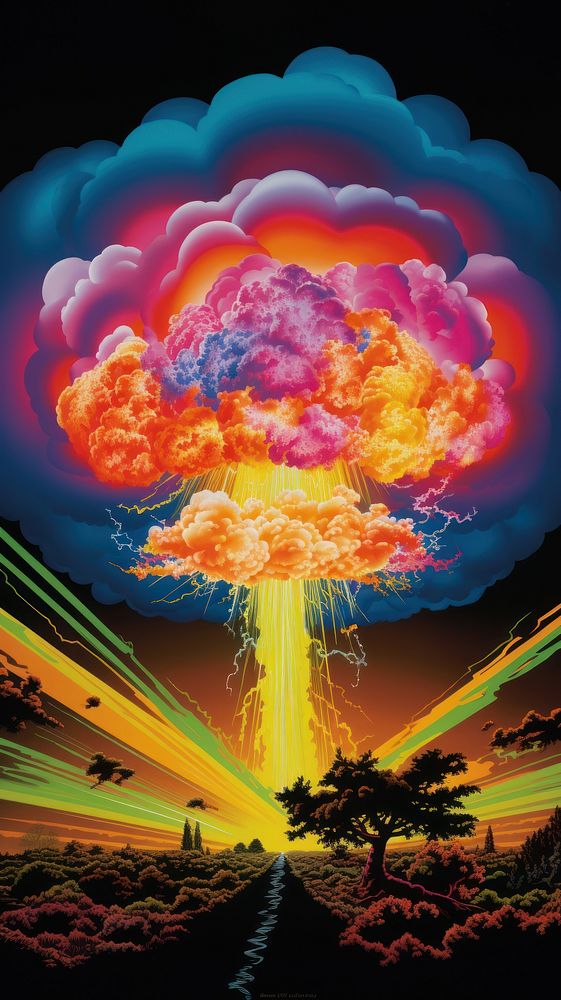 Atomic Bomb outdoors landscape explosion.