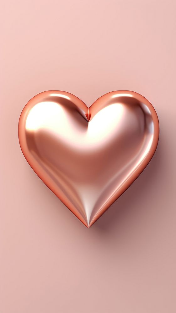 3d render of heart gold pink pink background.