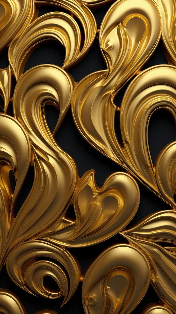 Hearts pattern gold jewelry backgrounds.