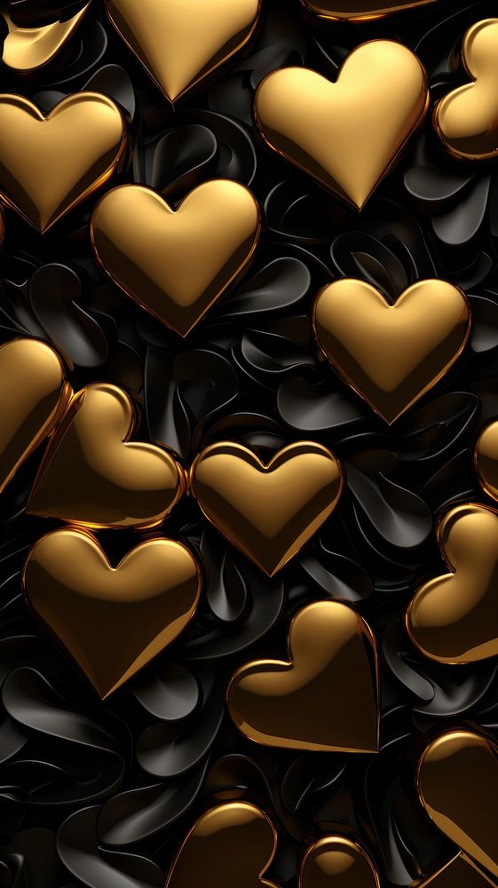 Hearts pattern gold backgrounds abundance.