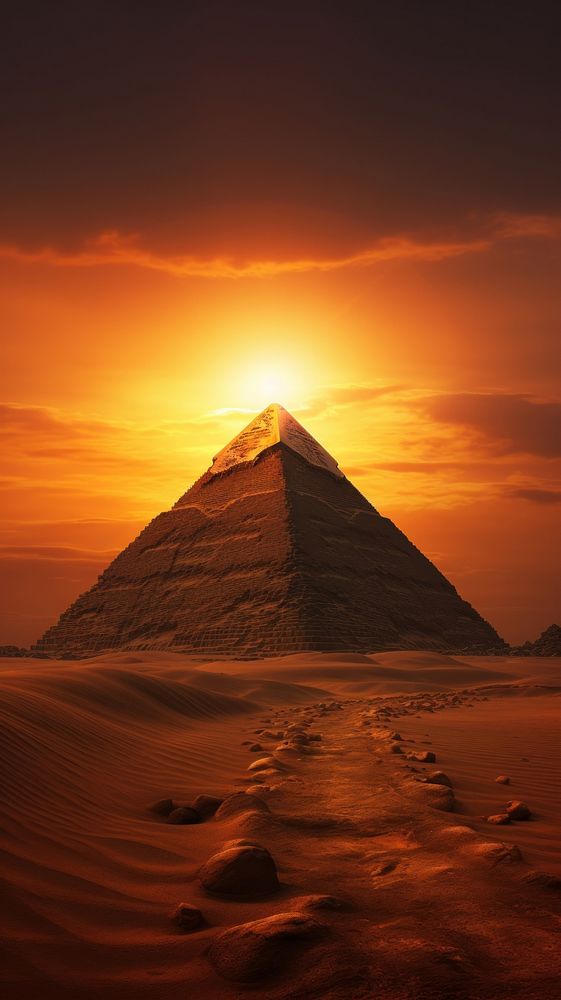 Sunset wallpaper pyramid outdoors sunset.