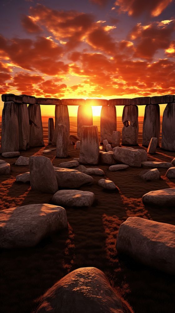 Sunset wallpaper sunset stonehenge outdoors.