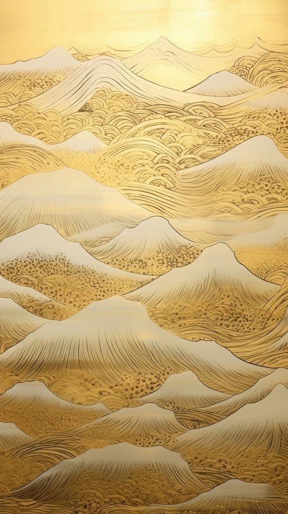 Traditional japanese fuji mountain range texture nature sand.
