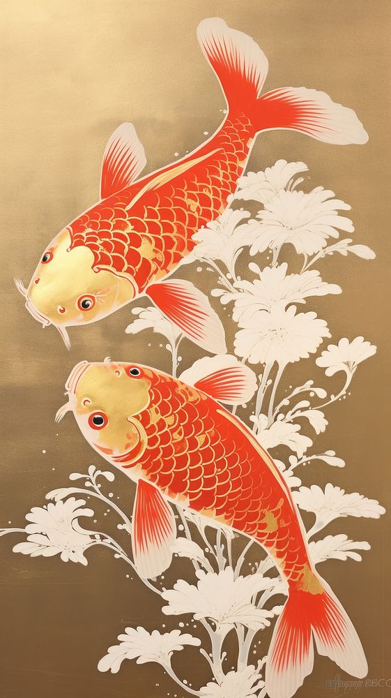 Traditional japanese koi fish animal carp goldfish.
