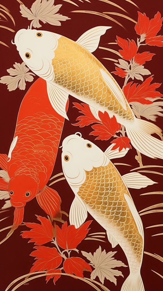 Traditional japanese koi fish animal goldfish wildlife.