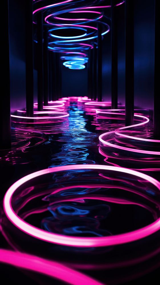 Whirlpool neon light wallpaper purple illuminated downloading.