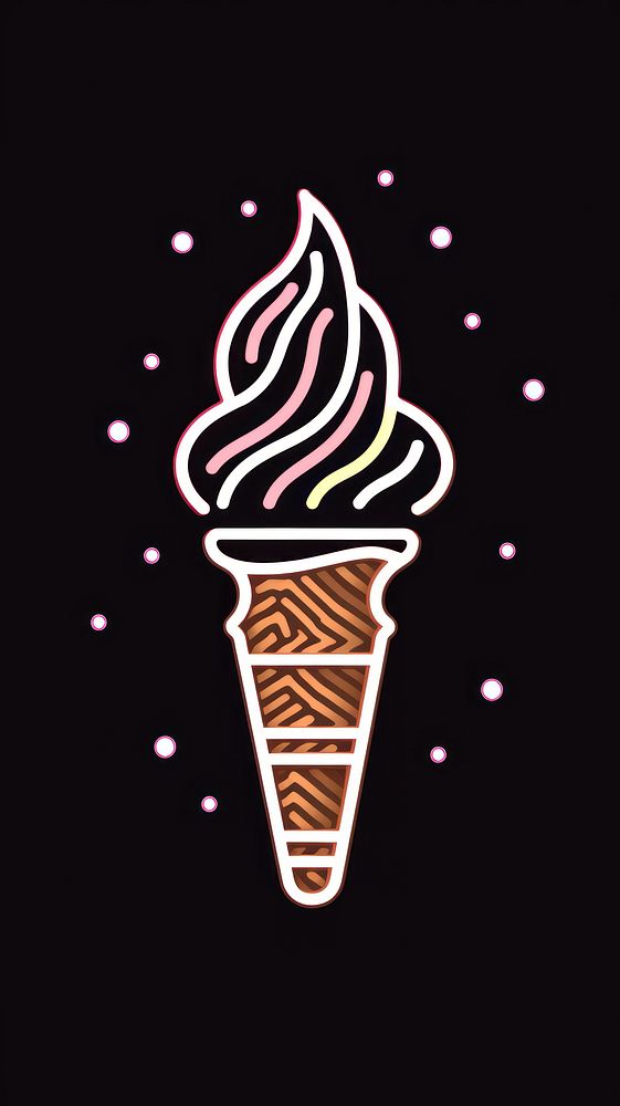 Icecream cone dessert food line.