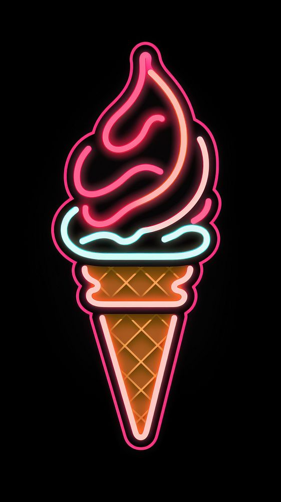 Icecream cone dessert food line.