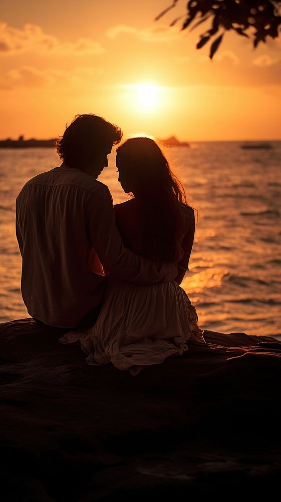 Love Couple Beach Sun Backlighting Premium Photo Rawpixel