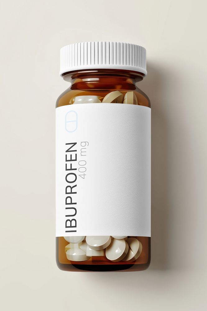 Pill bottle label mockup psd