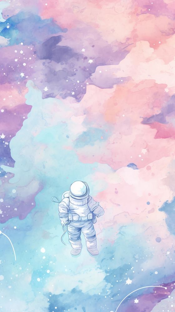 Astronaut abstract outdoors painting.