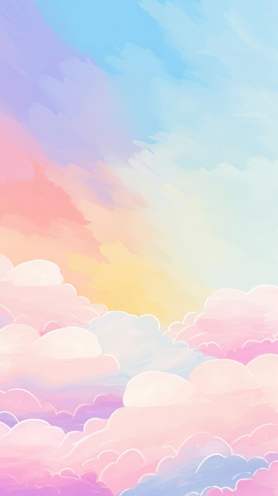 Rainbow sky landscape abstract.