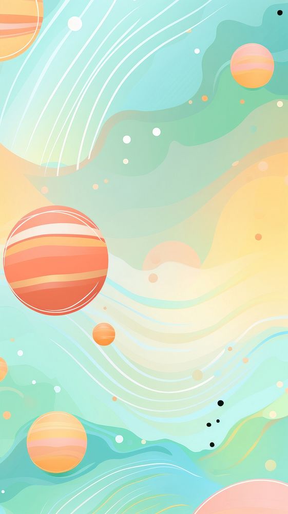 Planets abstract painting pattern.