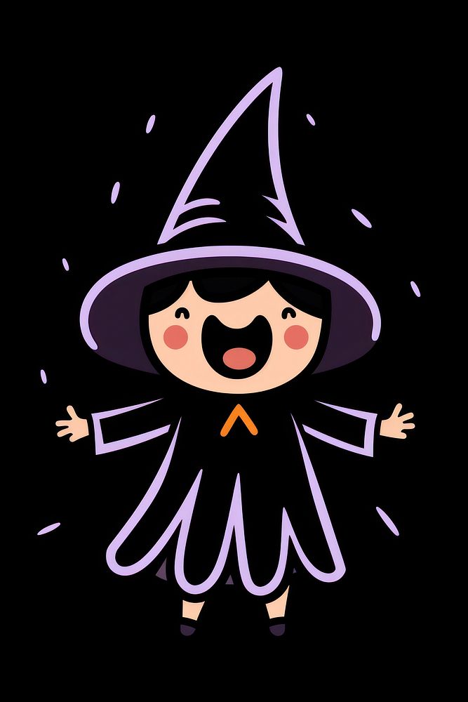 A witch cartoon cute face.