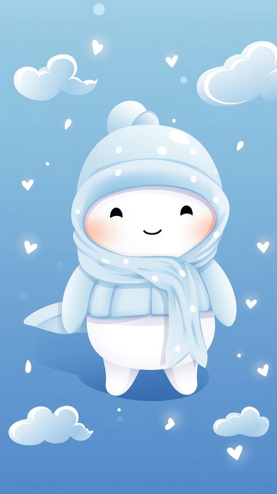 Dolphin snowman cartoon winter.
