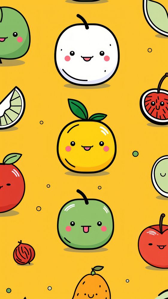 Fruits cartoon food backgrounds.