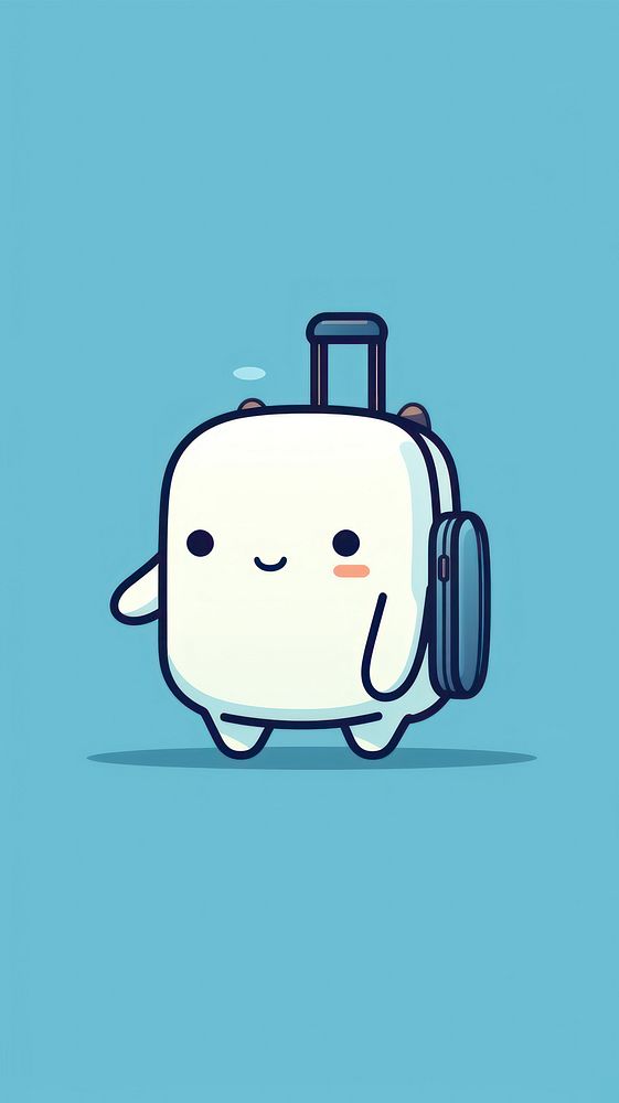 Whale suitcase luggage cartoon.