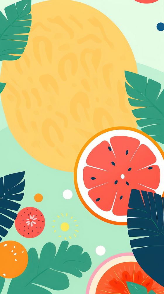 Summer tropical day fruit grapefruit pattern.