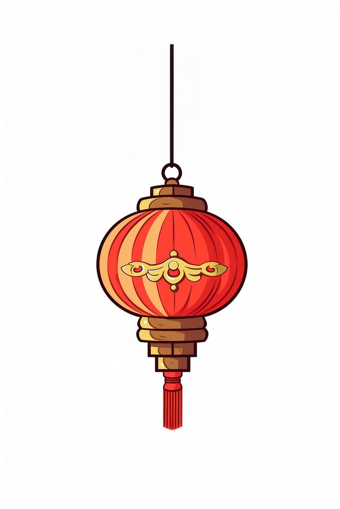 Chinese lamp lantern white background architecture.