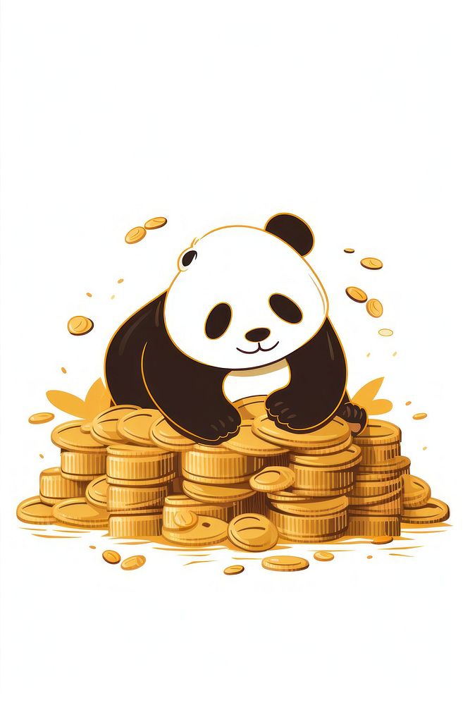 Panda coin mammal bear.