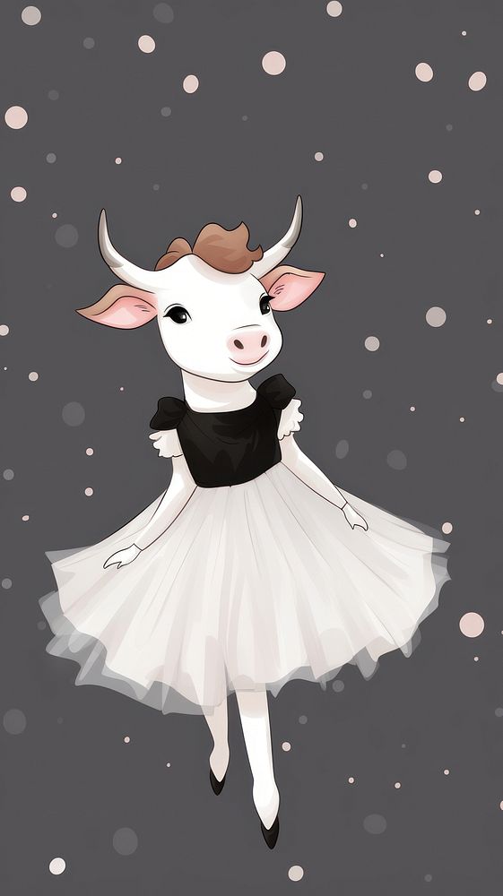 Cow cartoon dress representation.