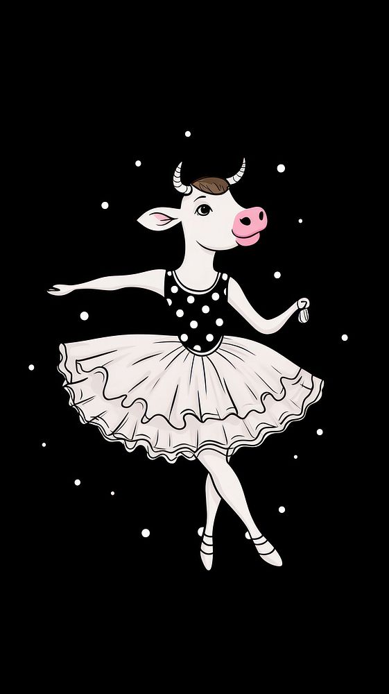 Cow ballet dress representation.