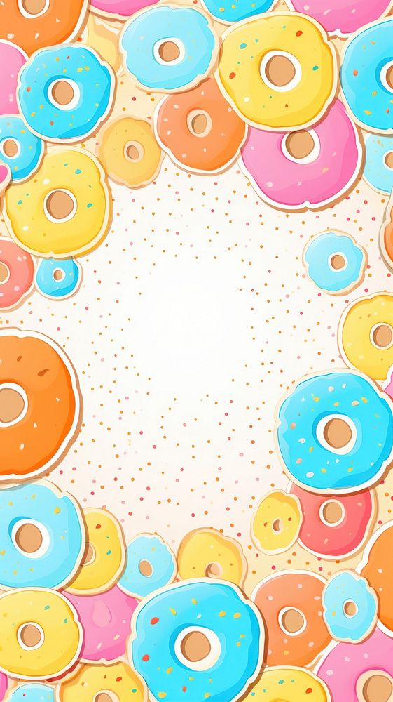 Donut pattern paper food.