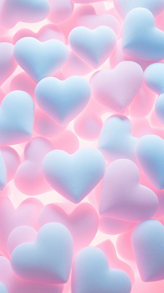 Fluffy pastel hearts petal confectionery backgrounds.