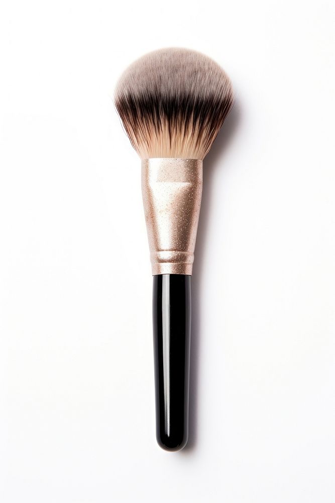 Make up brush cosmetics tool white background.