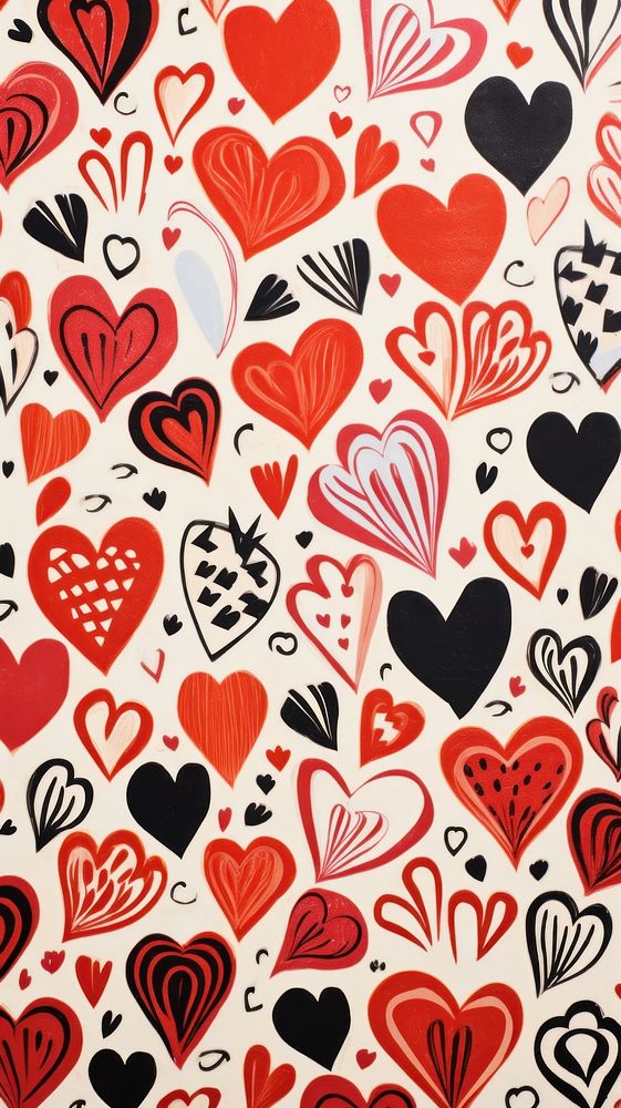 Hearts pattern backgrounds creativity repetition.