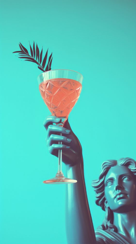 Sculpture cocktail glass holding. | Premium Photo - rawpixel