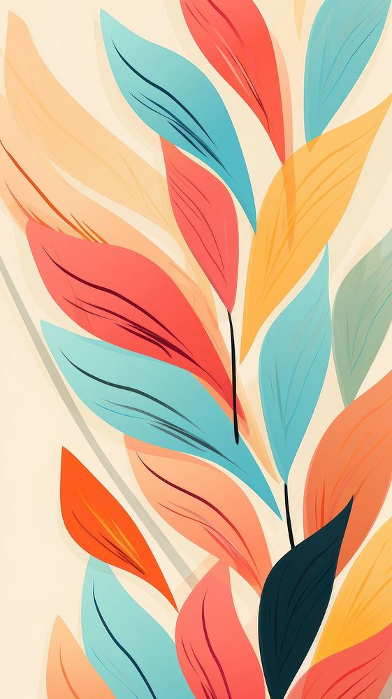 Leaves pattern abstract painting.