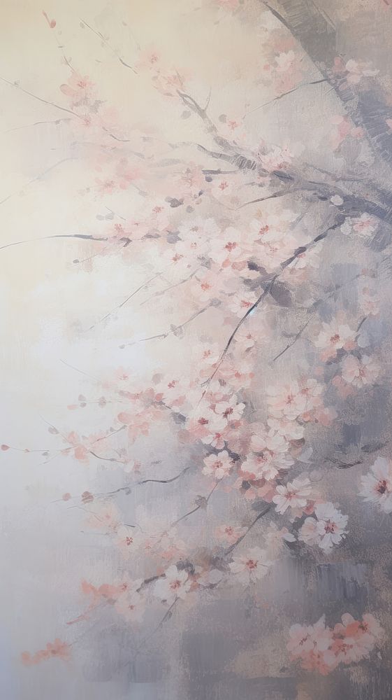Cherry blossom painting flower plant.