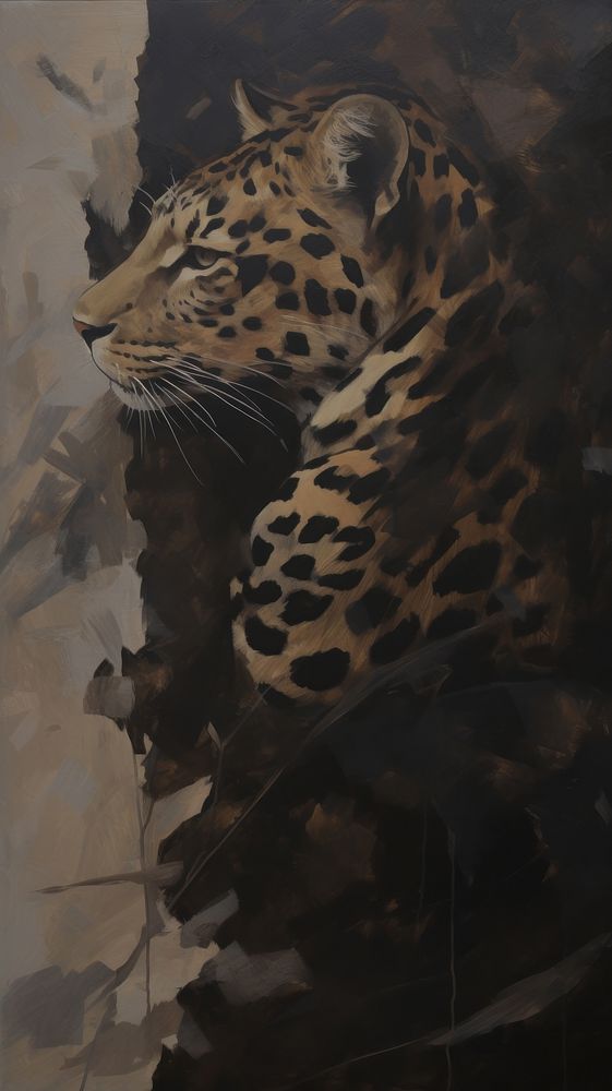 Leopard wildlife painting animal.