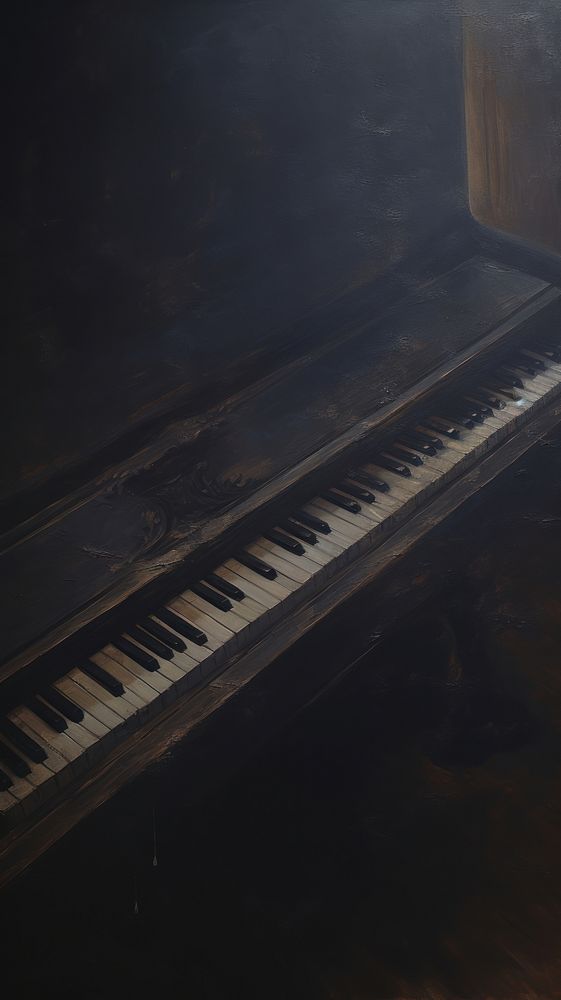 Piano keyboard harpsichord darkness.