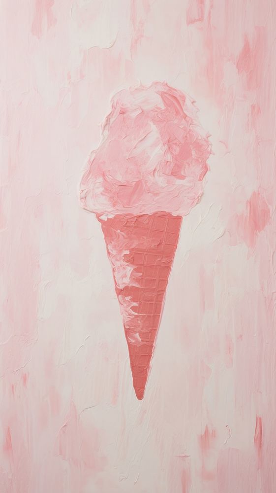 Strawberry ice cream dessert paint food.