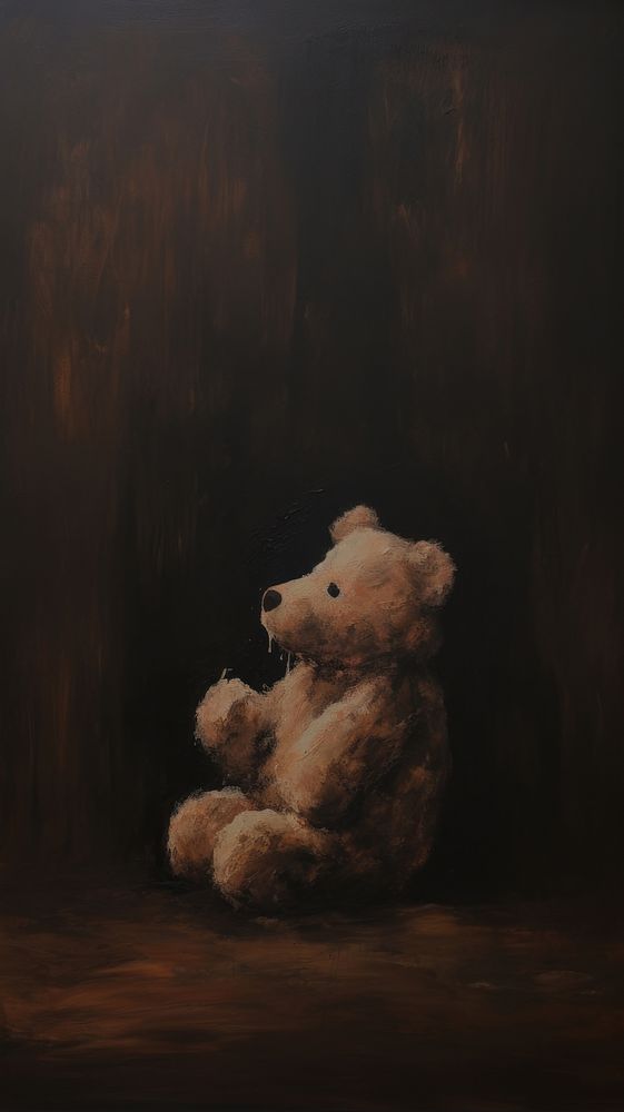 Teddy bear painting toy representation.