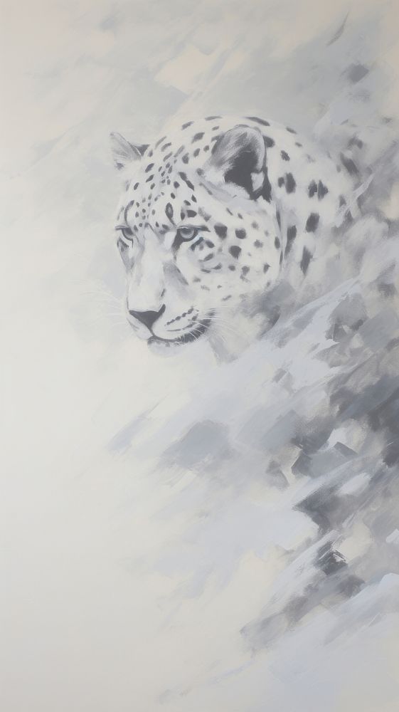 White leopard wildlife drawing animal.