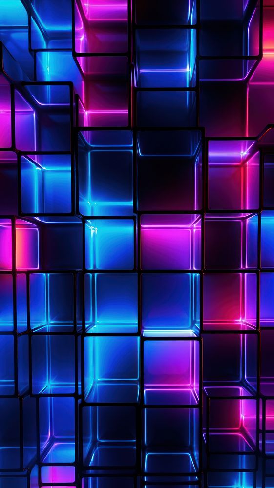 Grid neon light wallpaper purple illuminated backgrounds.