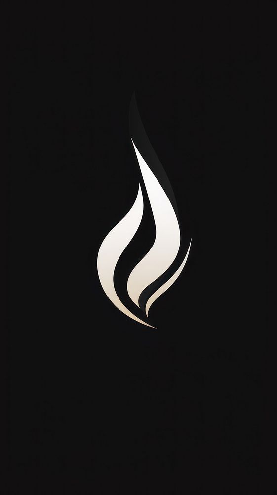 Black Flame modern minimalist logo black white fire.