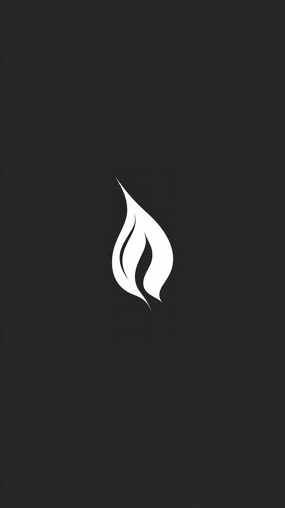 Black Flame modern minimalist logo black white sign.