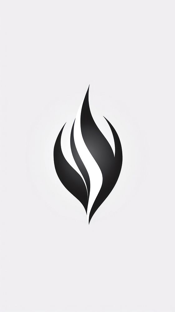 Black Flame modern minimalist logo pattern burning symbol.