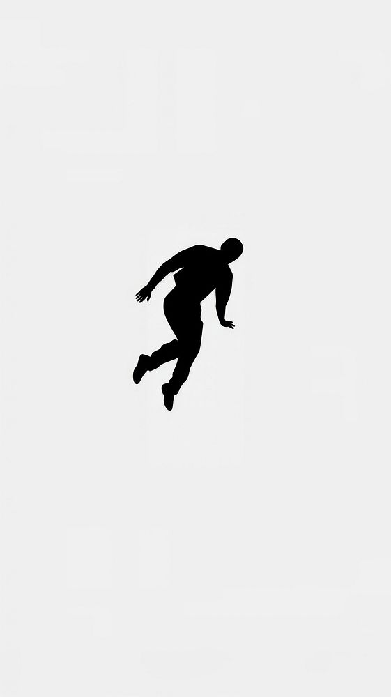 Person is falling from an overhang Symbol silhouette black white.