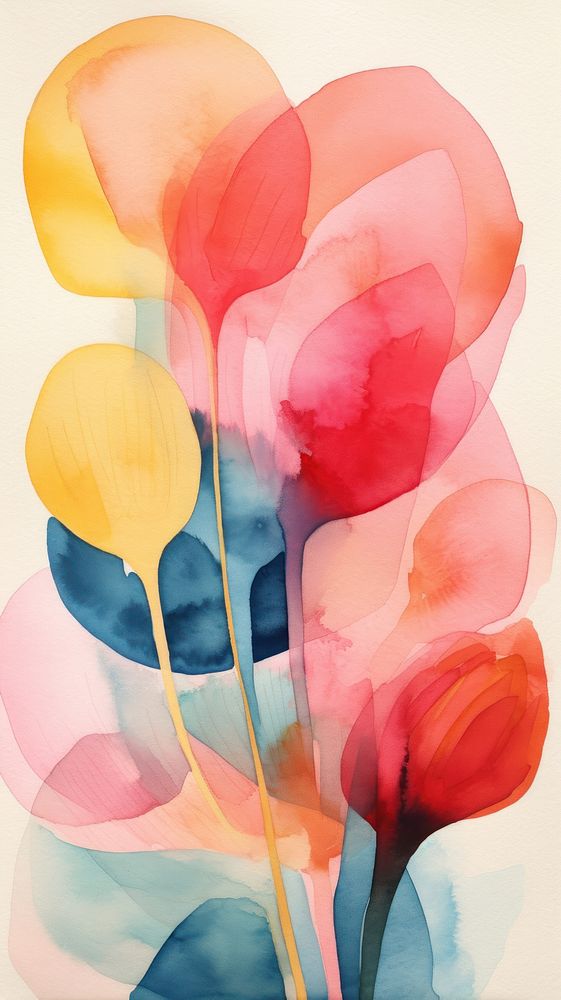 Flower abstract painting palette.